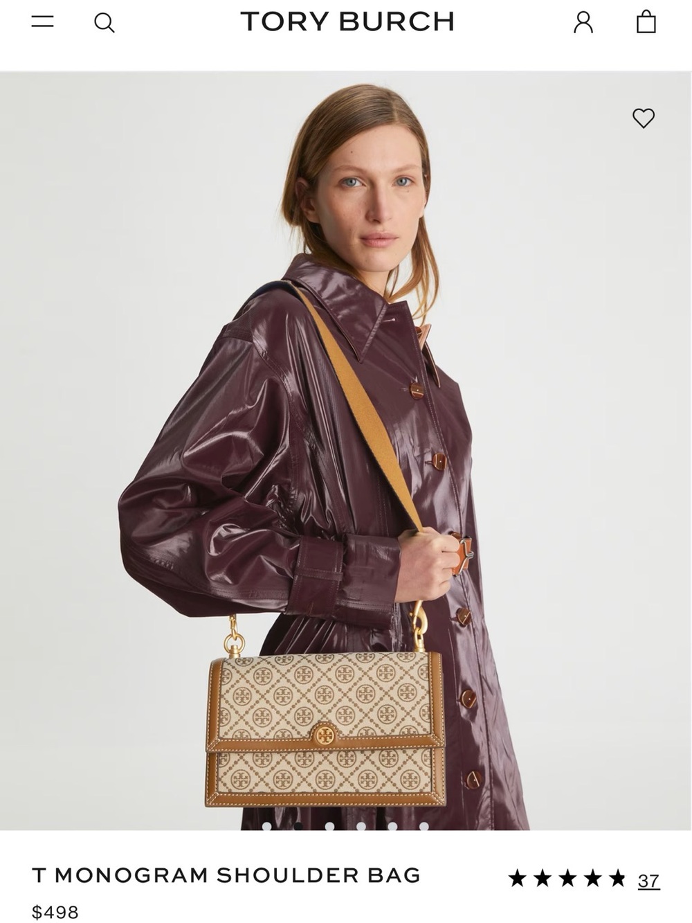 Tory Burch Navy T Monogram shoulder bag - Picture 8 of 8